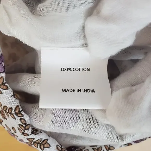 Daughters of India Binita Maxi Dress Purple Floral 100% Cotton Size Small NEW - Picture 13 of 14